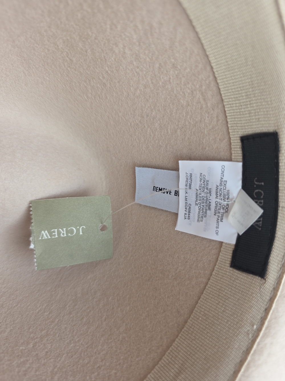 J.Crew Blush Pink Wool Fedora Hat M/L NWT Wide Brim Luxury Style - Picture 7 of 10